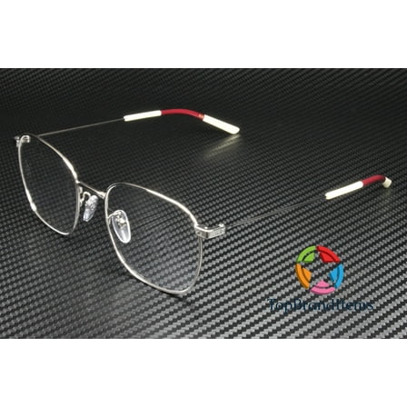 GUCCI GG0681O 002 Rectangular Silver Ivory Demo Lens 54 mm Men's Eyeglasses