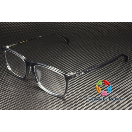 GUCCI GG0758OA 003 Rectangular Grey Transparent Demo Lens 56 mm Men's Eyeglasses