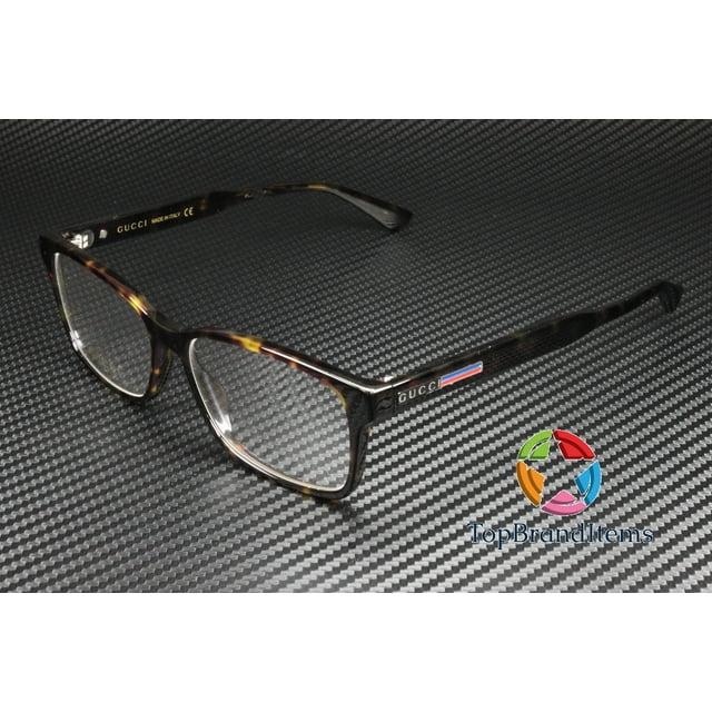 GUCCI GG0826O 005 Rectangular Havana Dark Demo Lens 55 mm Men's Eyeglasses