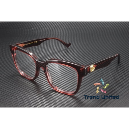 GUCCI GG0958O 006 Rectangular Squared Burgundy Demo Lens 52mm Women's Eyeglasses