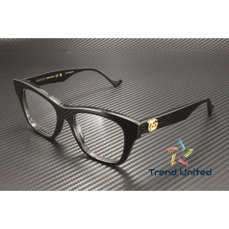 GUCCI GG0999O 001 Rectangular Squared Black Demo Lens 52 mm Women's Eyeglasses