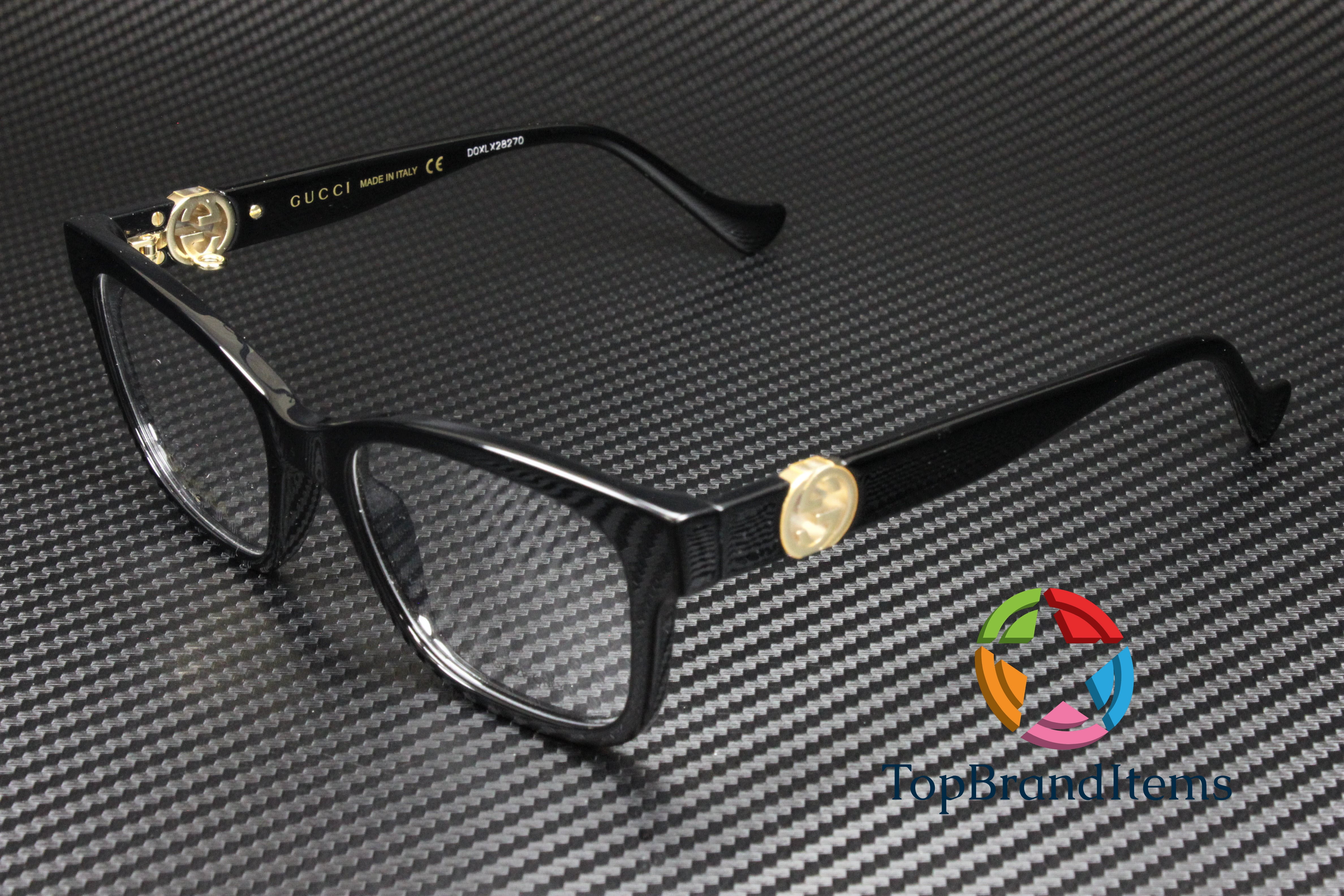 GUCCI GG1025O 003 Square Black Gold Demo Lens 51 mm Women's Eyeglasses