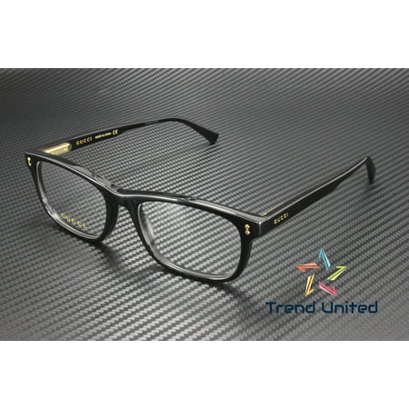GUCCI GG1046O 004 Rectangular Squared Black Demo Lens 55 mm Men's Eyeglasses