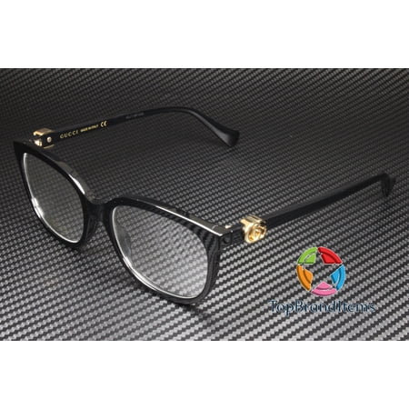 GUCCI GG1075O 004 Rectangular Black Shiny Demo Lens 54 mm Women's Eyeglasses