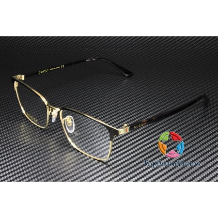 GUCCI GG1124OA 002 Rectangular Squared Brown Shiny Demo Lens 55 Men's Eyeglasses