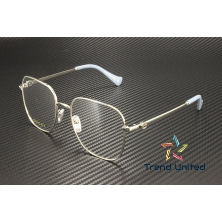 GUCCI GG1144O 002 Rectangular Squared Metal Silver 54 mm Women's Eyeglasses