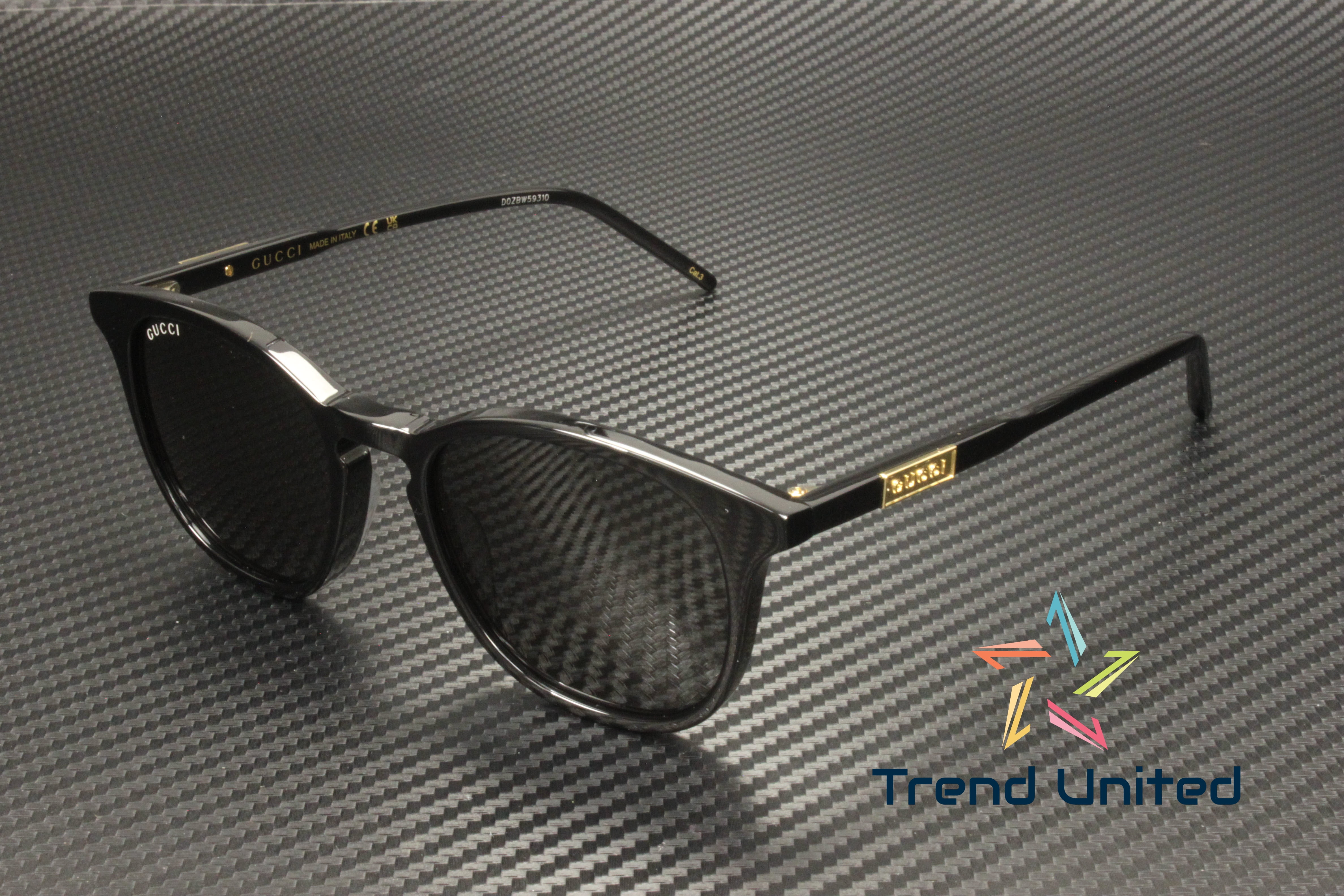 GUCCI GG1157S 001 Round Oval Panthos Acetate Black Grey 50 mm 