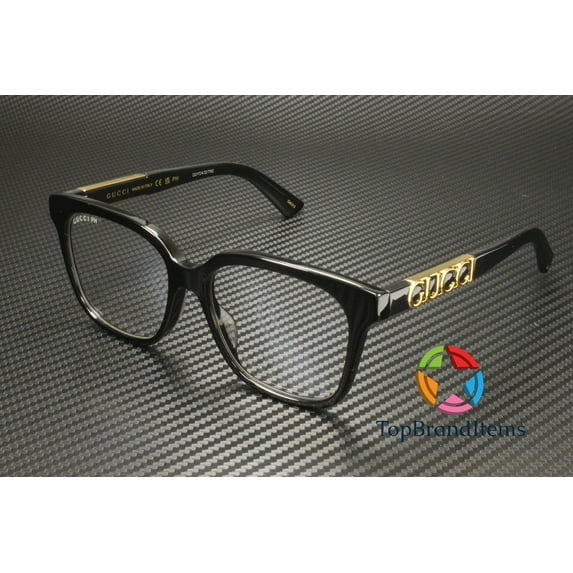 GUCCI GG1192S 001 Rectangular Acetate Black Transparent 53 mm Women's Sunglasses