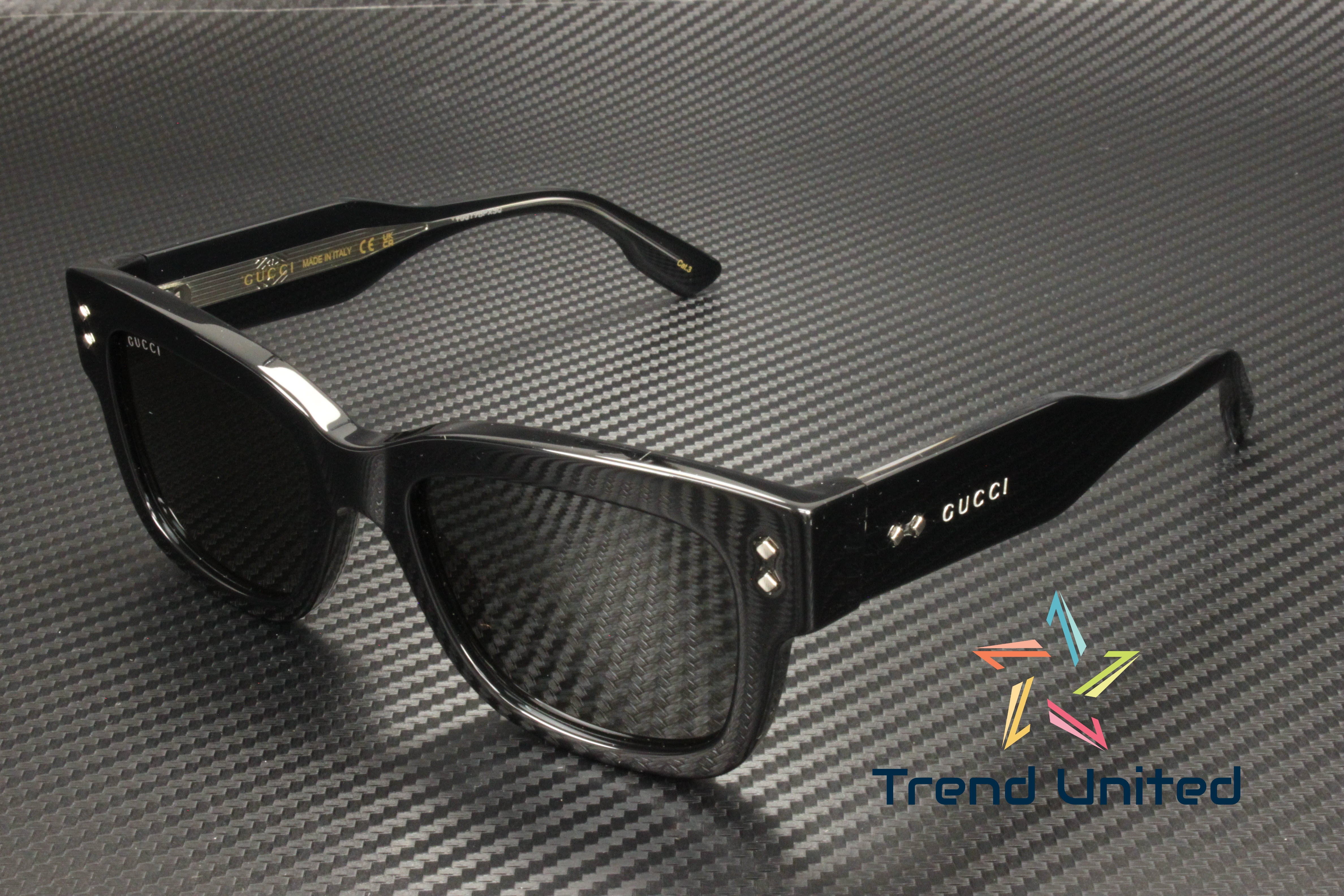 NEW GUCCI GG1217S 001, CAT EYE BLACK FRAME SUNGLASSES GUCCI Gucci Sunglasses GG1217S 001 Black - eye-oo.com main image 3