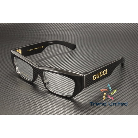 GUCCI GG1297O 001 Cat Eye Recycled Acetate Black Demo Lens 53mm Men's Eyeglasses