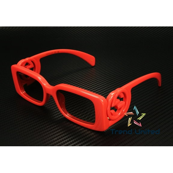 GUCCI GG1325S 005 Rectangular Squared Red Brown 54 mm Women's Sunglasses