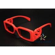 GUCCI GG1325S 005 Rectangular Squared Red Brown 54 mm Women's Sunglasses