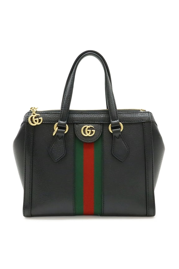 Pre-Owned GUCCI Ophidia Small Tote Bag Handbag Leather Black 547551