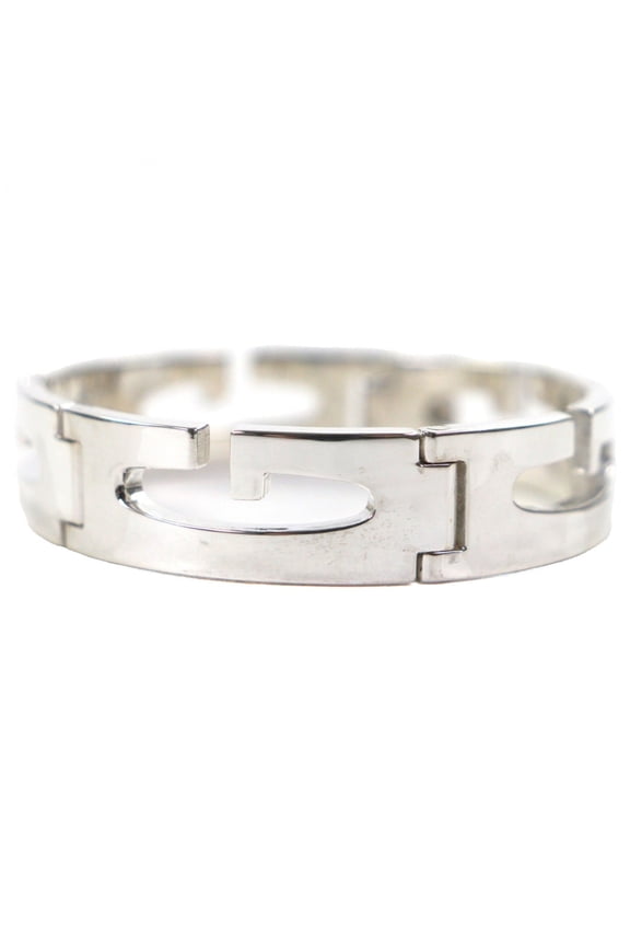 Pre-Owned GUCCI Vintage 925 Sterling Silver Bracelet, Tom Ford Era, 1990s-2000s, Small G Logo,...
