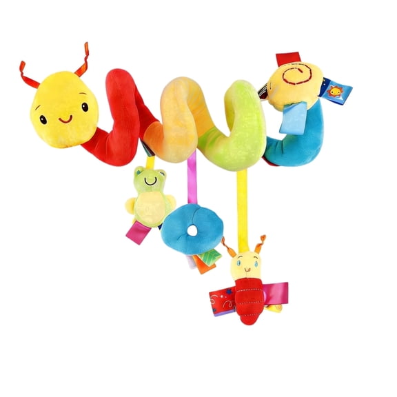 Molucky Baby Rattle Toy Soft Cotton Plush Spiral Hanging Toy for Newborn+