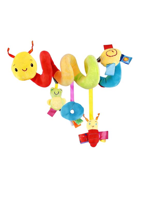 Baby Rattle Toy Soft Cotton Plush Spiral Hanging Toy for Newborn+