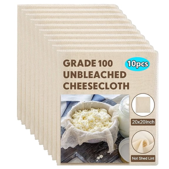 GUCHO 100% Natural Unbleached Cotton Cheesecloth, Grade 100, 2020 in (5050 cm), Food-Grade Butter Muslin, Reusable, Hemmed Edges