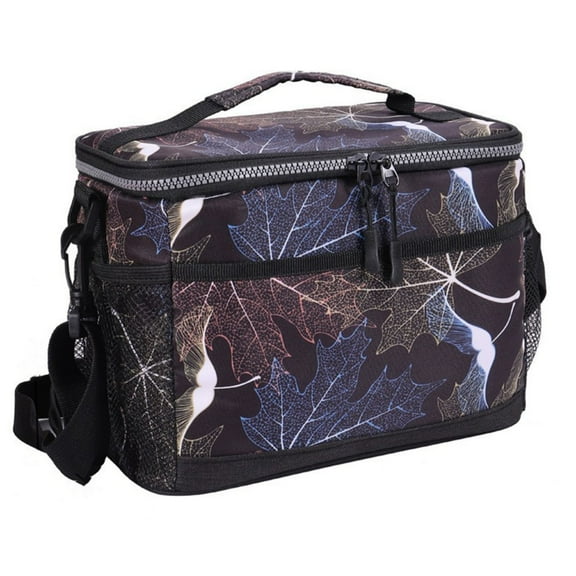 GUCHO Insulated Leakproof Lunch Bag, Freezable Cooler with Front Pocket and Adjustable Strap, Black, 7.5L