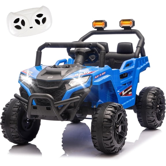 GUCOGUKA 12V 2WD Kids Ride On UTV W/ 2.4G PC, Anti-Collision Bar, High Chassis, Anti-Slip Wheels & 4-Wheel Suspension, Upgraded Battery, Safe Speed of 1.86-3.11mph for Kids Aged 3-5, Blue