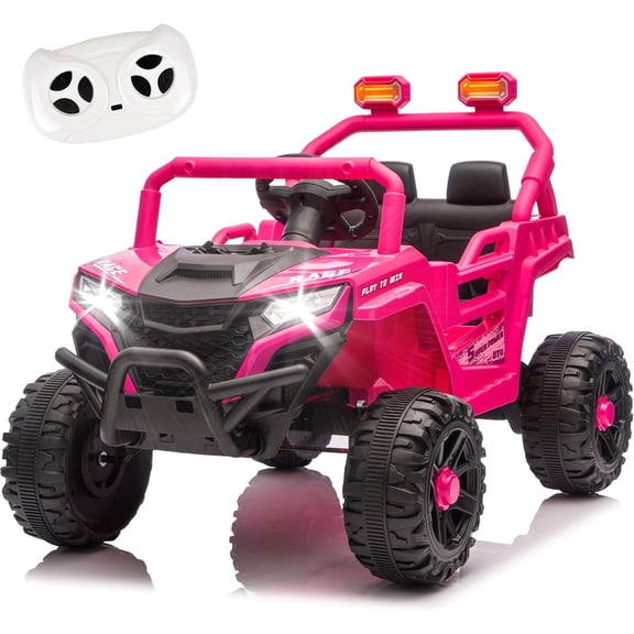 GUCOGUKA 12V 2WD Kids Ride On UTV W/ 2.4G PC, Anti-Collision Bar, High Chassis, Anti-Slip Wheels & 4-Wheel Suspension, Upgraded Battery, Safe Speed of 1.86-3.11mph for Kids Aged 3-5, Pink