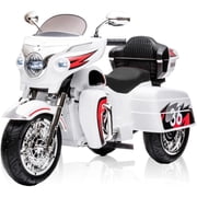 GUCOGUKA 12V Electric Motorcycle for Kids Ages 3-8, 2 Seats Ride-On Motorbike with 3 Wheels, Bluetooth, USB, LED Light & Storage Box | Safe & Durable Kids Toy Vehicle, White