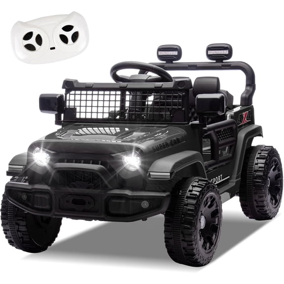 GUCOGUKA 24V Ride On Car, Toddler Ride On Toys w/Parents Remote Control, One Seat Electric Car for Kids 2-4 with 4-Wheel Suspension, Bluetooth, Music, 1.86-3.11MPH Adjustable Speed, Black