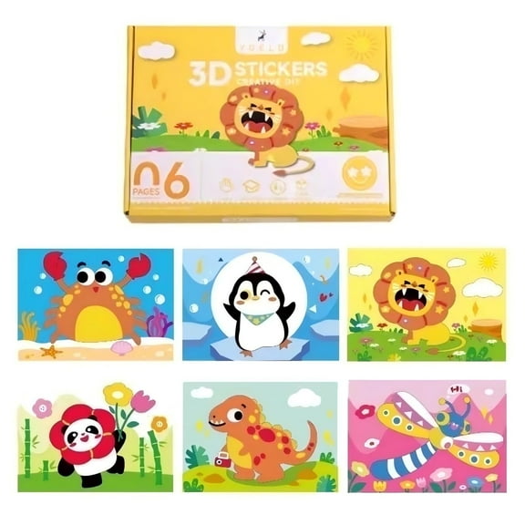 GUCXKOS EVA Reusable Children's Foam Stickers,Fun Gifts for Boys and Girls,Cute Animal Stickers.