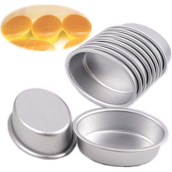 GUENG 10PCS Mini Oval Aluminum Baking Molds, Egg Shape Cake & Tart Pans