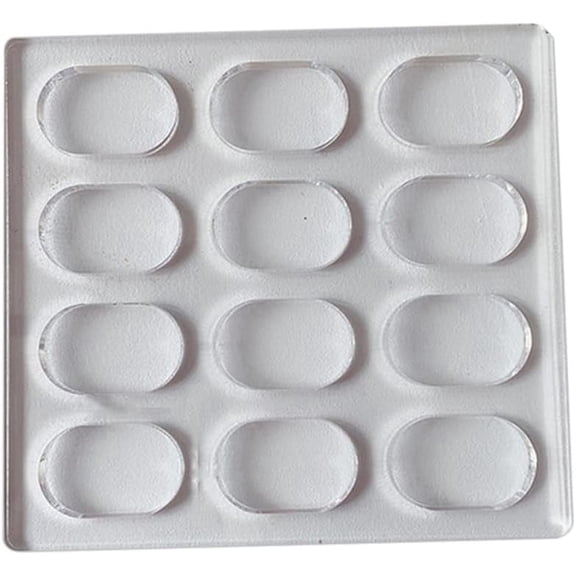 GUENG 12-Cavity Polycarbonate Oval Dacquoise Mold, Clear Macaron & Pastry Baking Mold