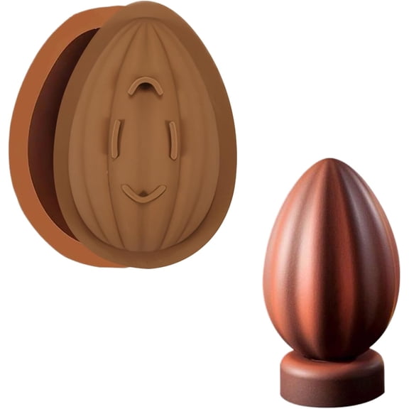 GUENG 2 Pack 3D Faceted Easter Egg Silicone Chocolate Molds, Non-Stick Reusable Breakable Egg Baking Molds for Candy, Jelly, Cake DIY Crafts(F)