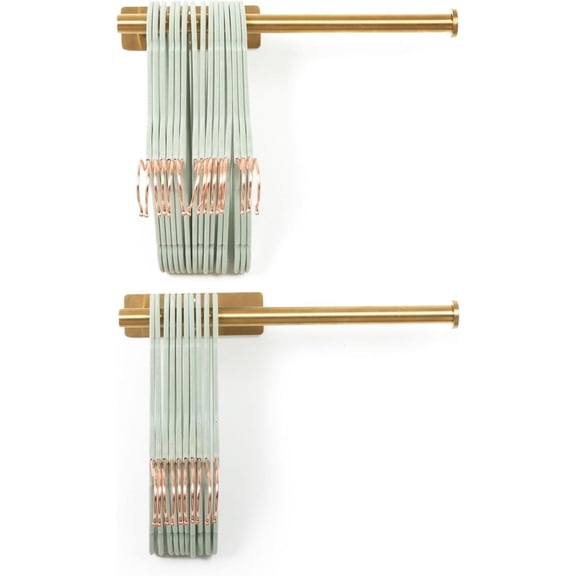 GUENG 2-Pack Gold Wall-Mounted Hanger Organizer, Space-Saving Storage Rack