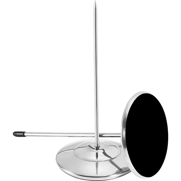 GUENG 2 Pack Stainless Steel Receipt Holder Spike, Anti-Slip Bill Check Memo Spindle for Restaurant Office