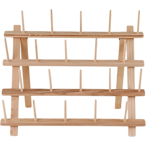 GUENG 20 Spool Foldable Wooden Thread Rack, Multi-Layer Embroidery Sewing Thread Organizer Freestanding & Wall Mount Yarn Holder