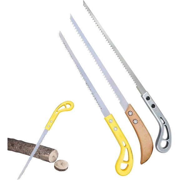 GUENG 3 Pack Mini Portable Hand Pruning Saws, Double Sided Manganese Steel Hand Saw for Tree Trimming Woodworking Camping