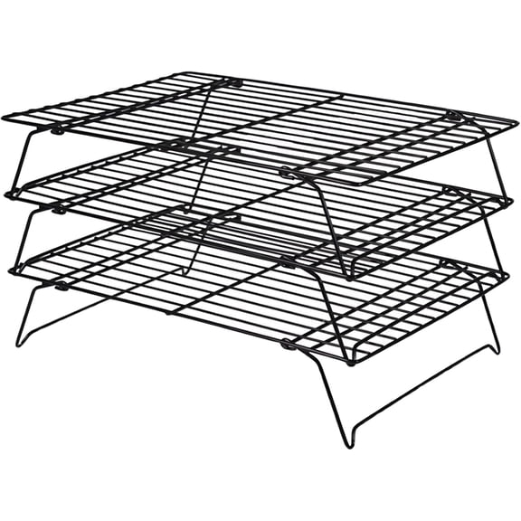 GUENG 3-Tier Stackable Cooling Rack, 139 Inch Non-Stick Wire Baking Rack, Oven Safe Cooling Grid for Cookies Cakes Bacon Fries & Kitchen Baking