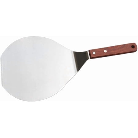 GUENG 6.5 Inch Stainless Steel Pizza Peel with Wooden Handle, 13.1" Round Pizza Spatula Transfer Shovel for Pizza Cake Bread Baking