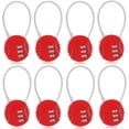 thumbnail image 1 of GUENG 8-Pack Combination Cable Locks, Resettable Wire Locks for Luggage, Lockers & Backpacks（Red）, 1 of 21