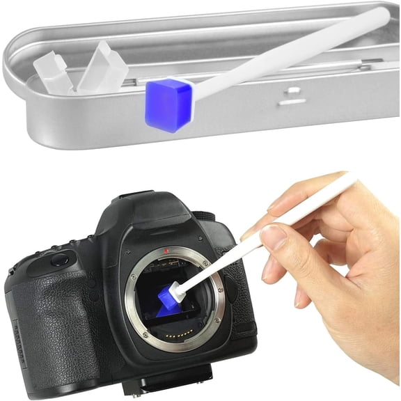 GUENG Camera Sensor Cleaning Kit, Dry Sticky Gel Lens Cleaner Set for DSLR CCD CMOS Sensor Optical Lens, Portable Photography Cleaning Tool with Storage Metal Box(Set of 4)