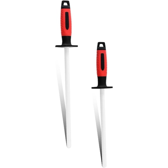 GUENG Ceramic Knife Honing Rod, Professional 10" Kitchen Knife Sharpener Tool