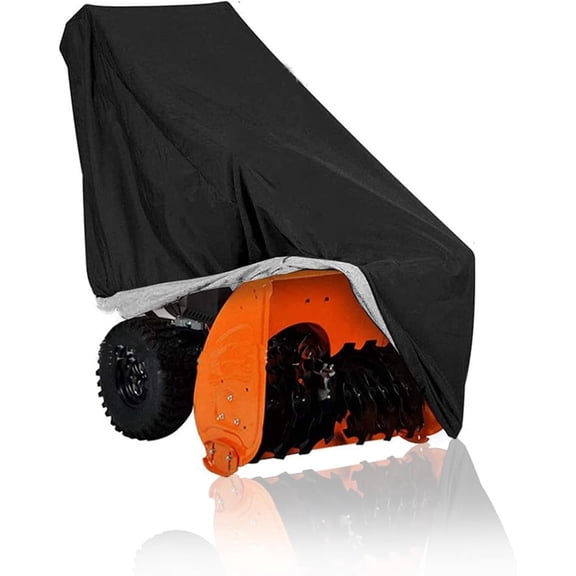GUENG Heavy-Duty 300D Waterproof Snow Blower Cover, 47"L 32"H 40"W Universal All-Weather Protective Cover for Two-Stage Snow Blowers with Storage Bag