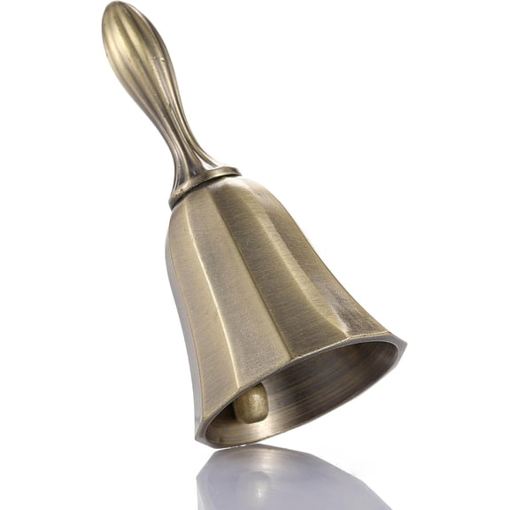 GUENG Premium Solid Brass Hand Call Bell, Multi-Purpose Loud Ring Bell for Wedding, Classroom, Dinner Service & Meditation