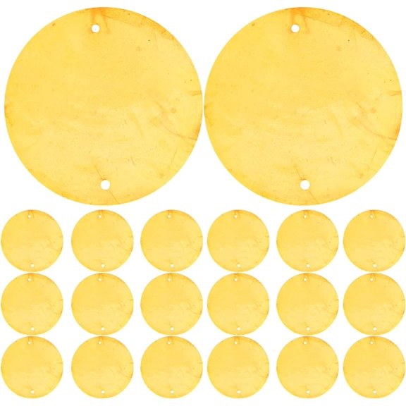 GUENG Round Capiz Shell Discs, Natural Shell Beads for DIY Crafts Jewelry Making(100Pcs Orange)