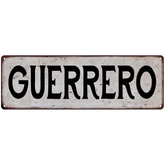 GUERRERO Vintage Look Rustic Chic Metal Sign 6x18 106180036858
