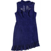 GUESS $108 Womens New 1529 Blue Brandie Cut Out Lace Sleeveless Dress 6 B+B