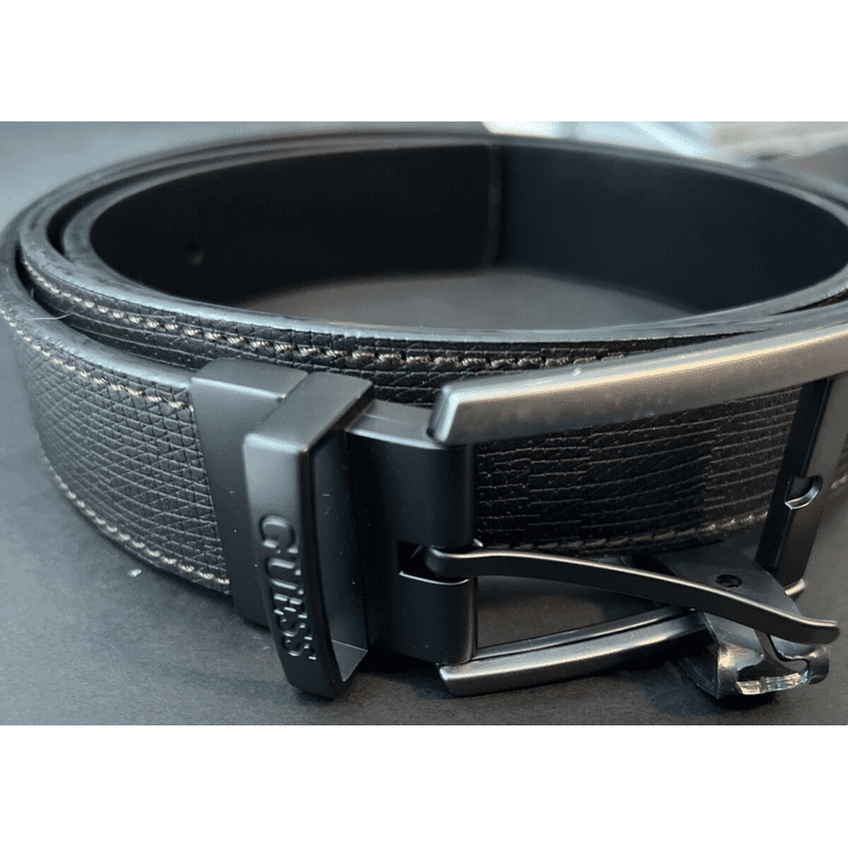 GUESS Black /Black Texture Reversible Belt w/ Metal Buckle  display picture 1