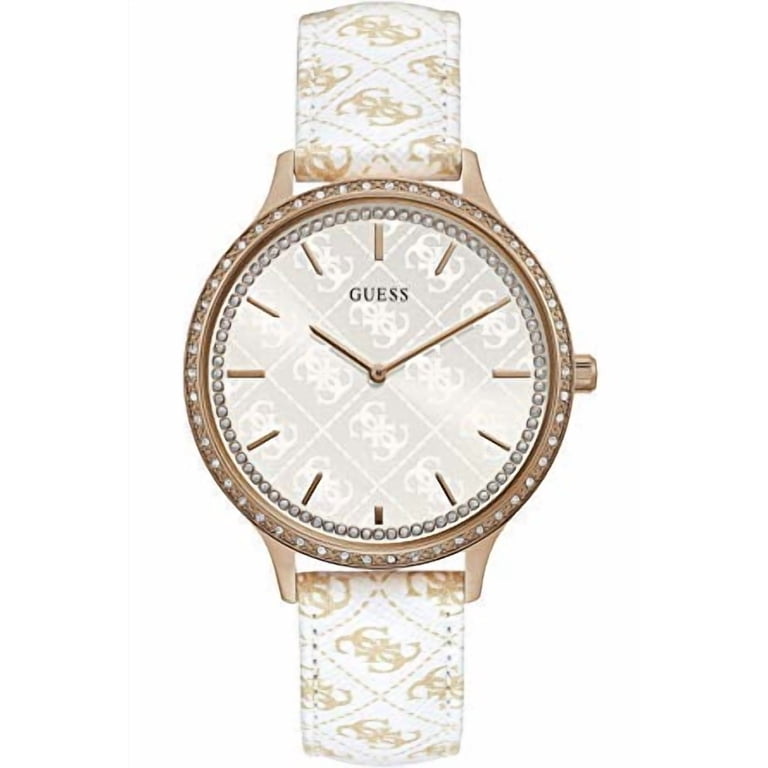 New GUESS LADIES ROSE GOLD TONE CASE WHITE GENUINE LEATHER WATCH 0c8b838d-340a-4b0d-a576-  main image 4