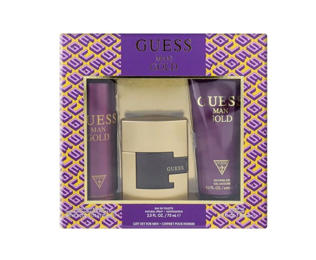 Guess Man Gold oz EDP Spray+ body spray+ shower gel