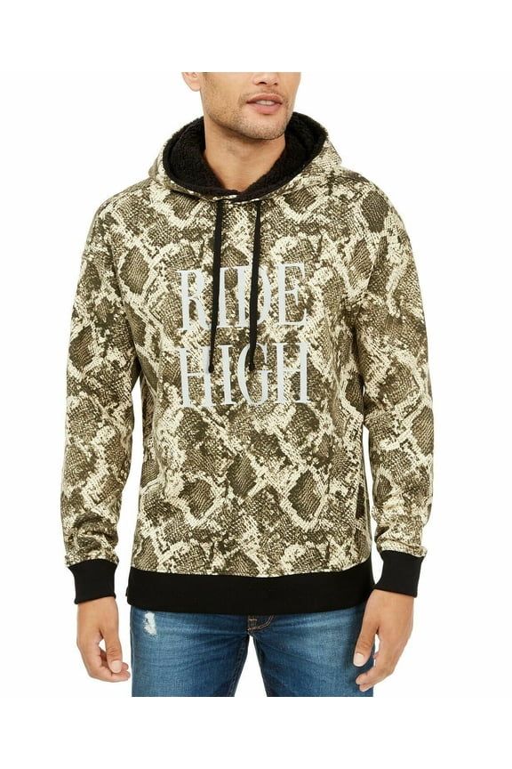 Men's Roy Snake Print Ride High Activewear Hoodie B4HP (XL,Snake Print)