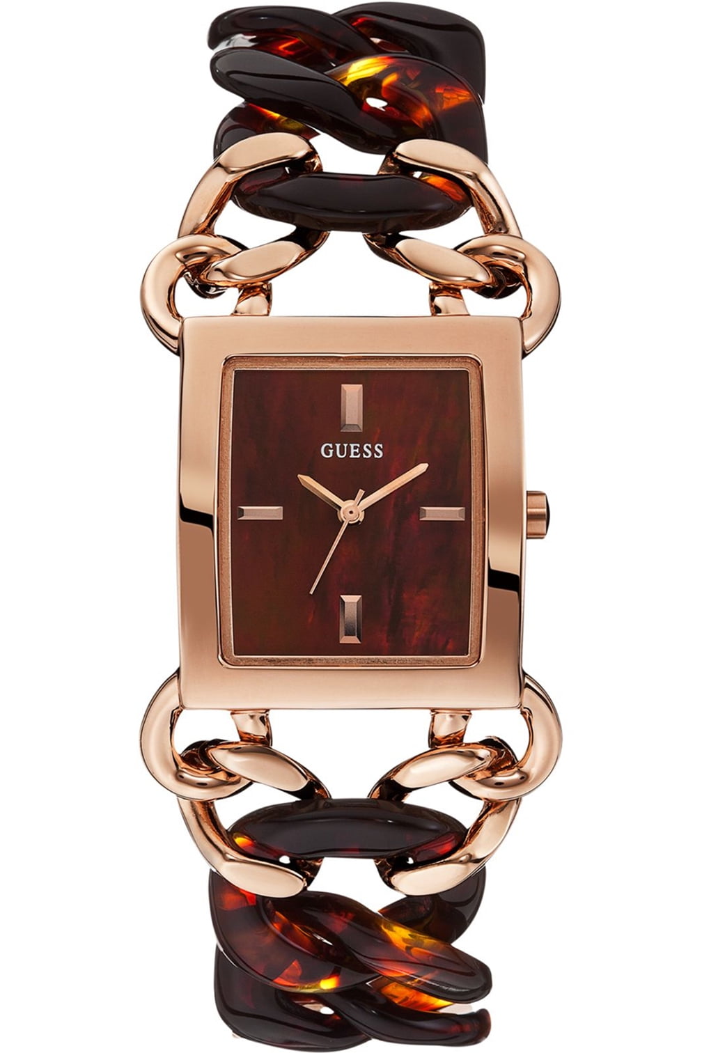 GUESS STEEL W0467L1,Women's Dress Elegant,Stainless Steel Case & Bracelet,Rose Gold Tone,Brown Dial,WR