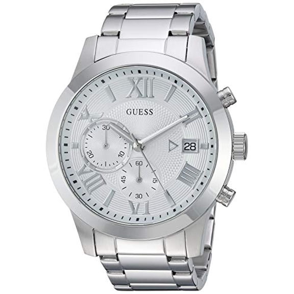 GUESS  Stainless Steel Chronograph Bracelet Watch with Date. Color: Silver-Tone (Model: U0668G7)
